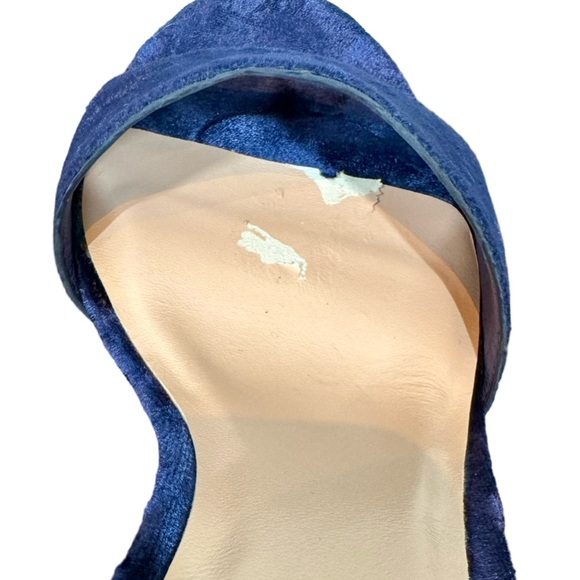 Charlotte Stone Samia Velvet Ankle Strap Heels in Royal Blue Anthropologie - Picture 8 of 9